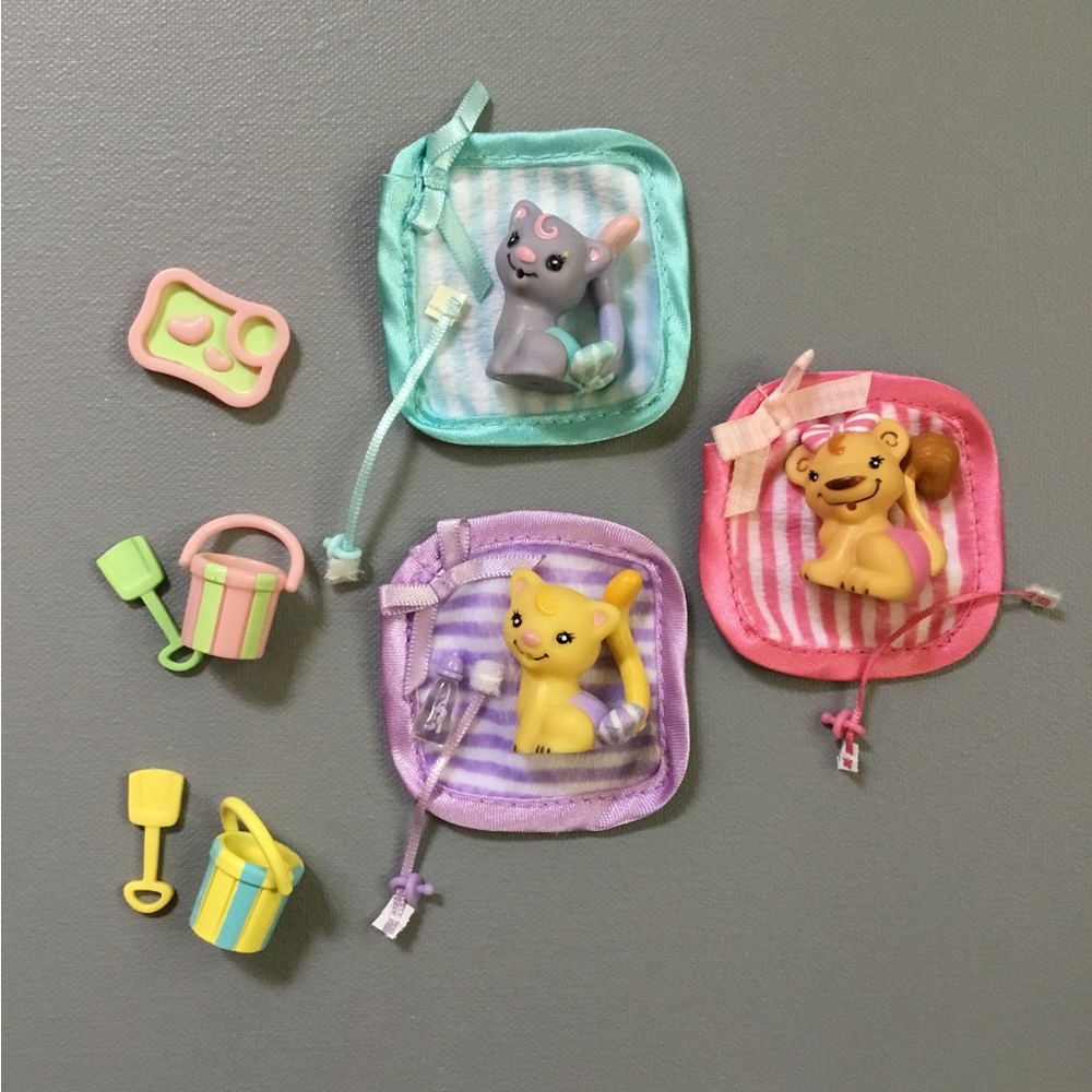 VTG Yummi-Land Soda Pop Pet Lot Blankets Playset Lion Cat 2007